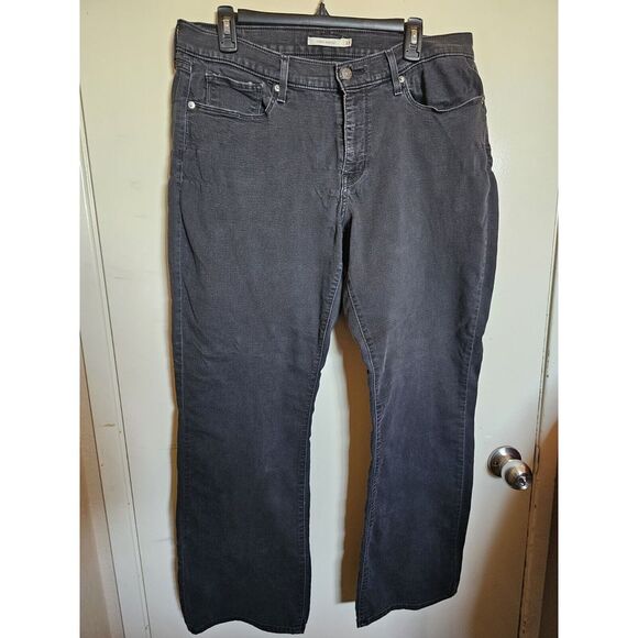 Levi's Jeans Women's 33 Curvy Bootcut Black‎ Denim Gray Wash Pockets Waterless - Picture 1 of 6